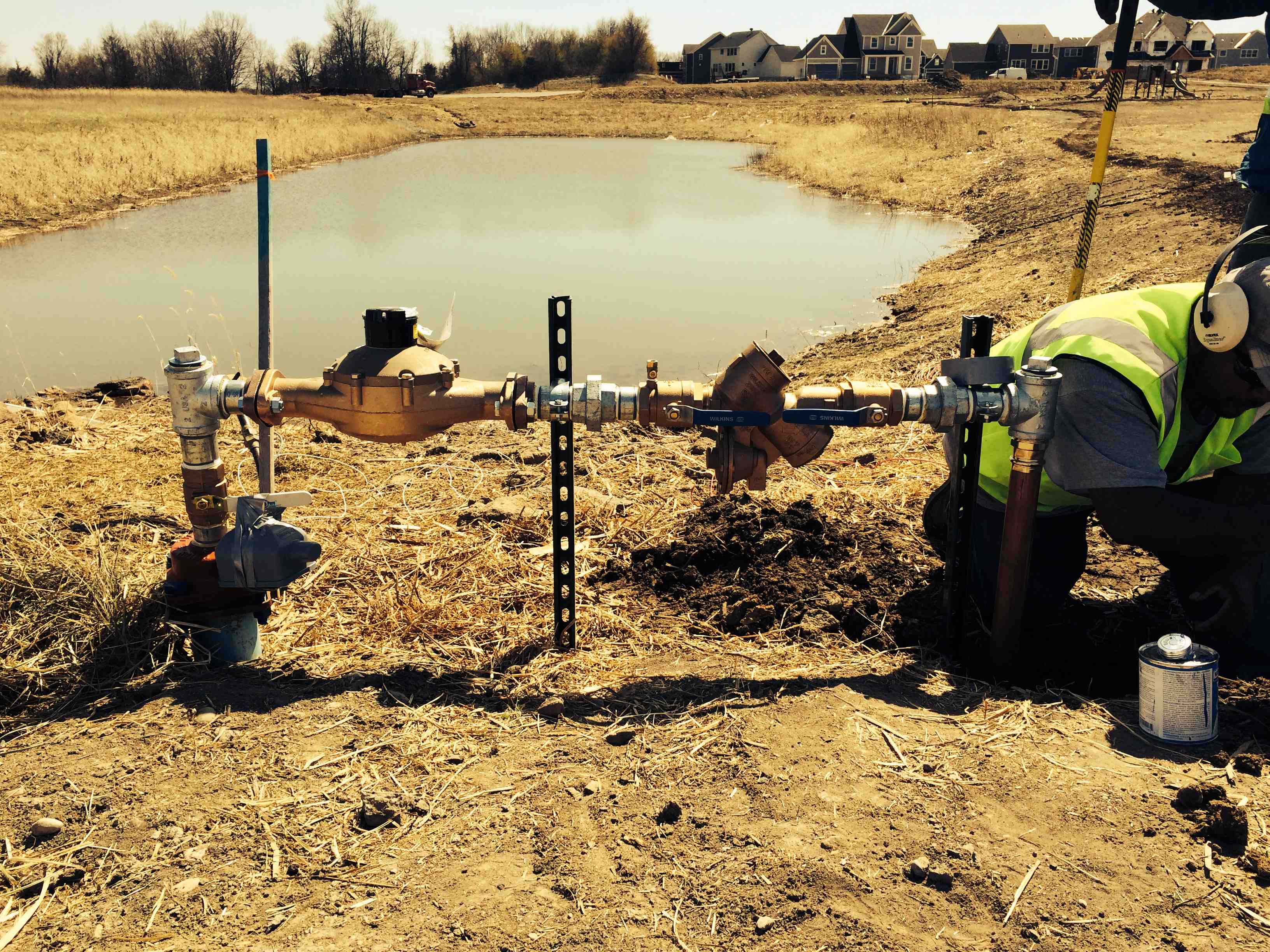 Backflow prevention device in field